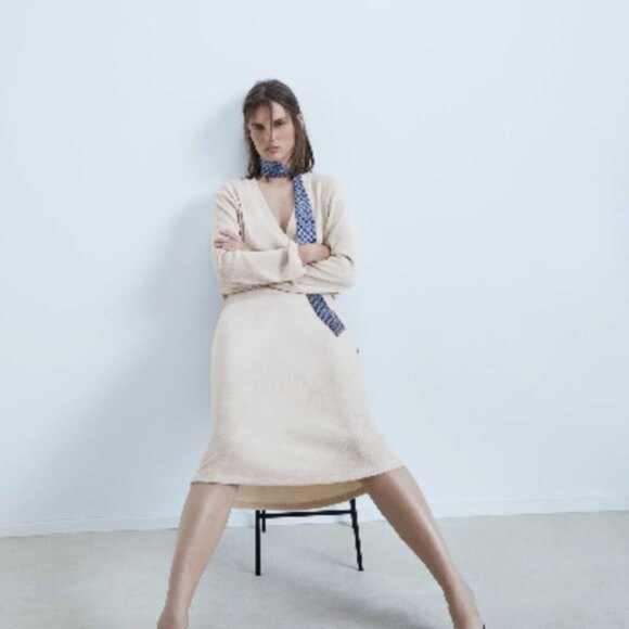 Zara Textured Flowy Knit Midi Skirt (NWT) - Picture 5 of 5